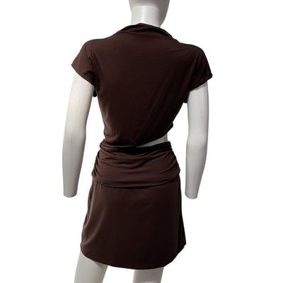Reformation Cutout Brown Alexa Dress Size L