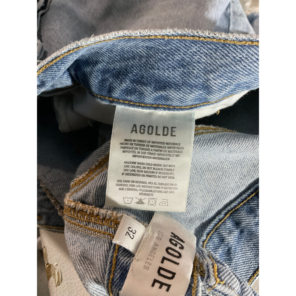 Agolde Criss Cross Blue Cotton Short Size 32