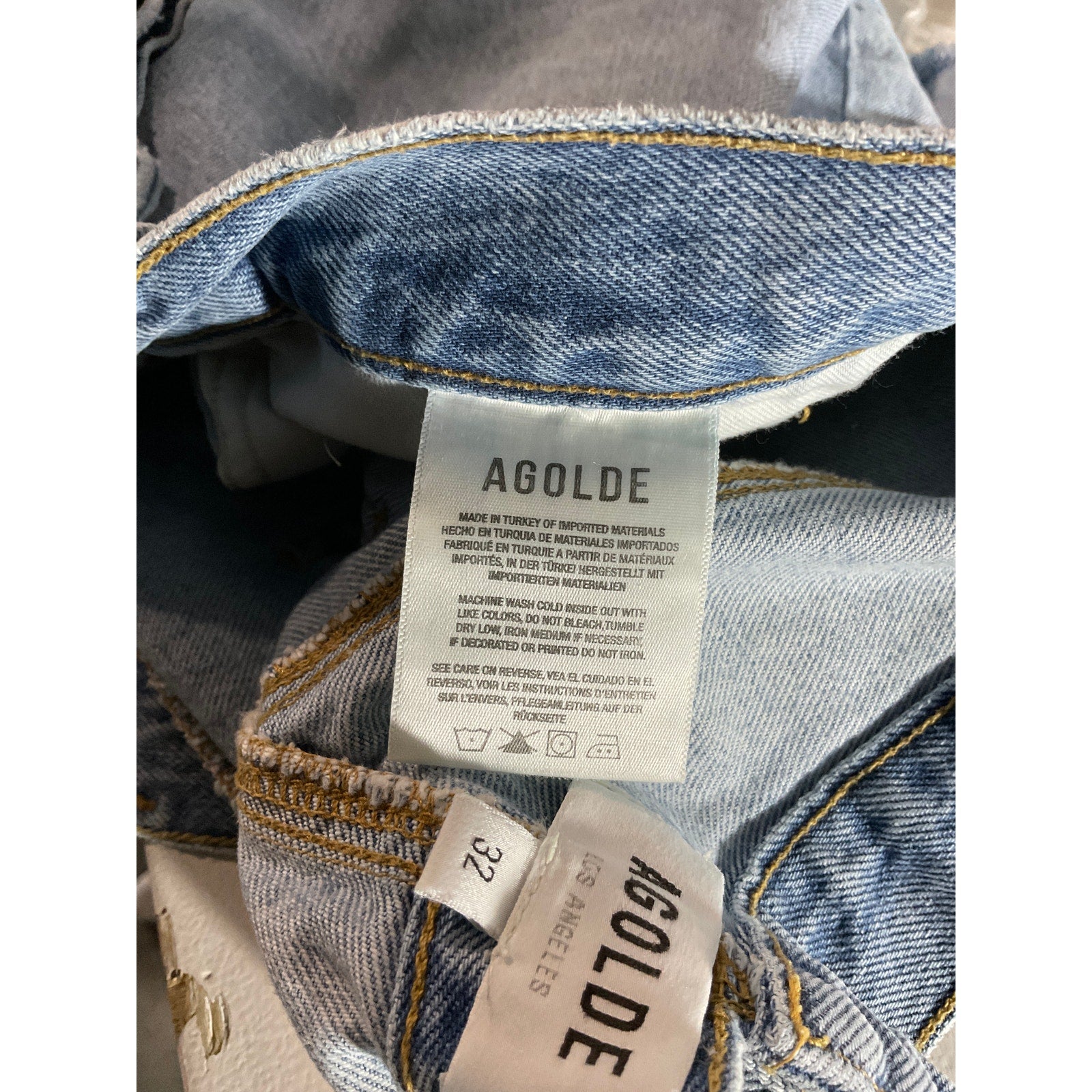 Agolde Criss Cross Blue Cotton Short Size 32
