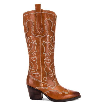 Tony Bianco Western Brown Primrose Boots Size 8.5
