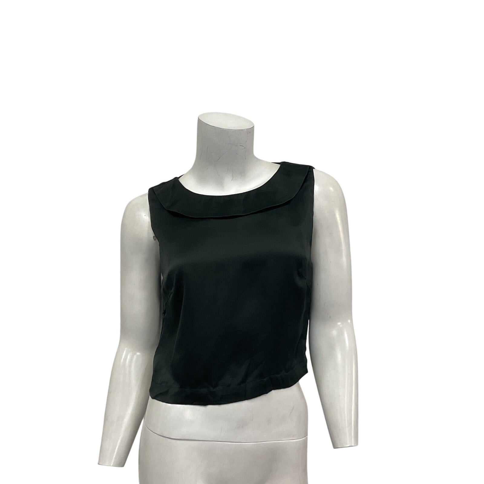 Ciao Lucia 'Claudine' Black Viscose Sleeveless Satin Top Size XS
