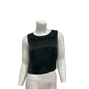 Ciao Lucia 'Claudine' Black Viscose Sleeveless Satin Top Size XS