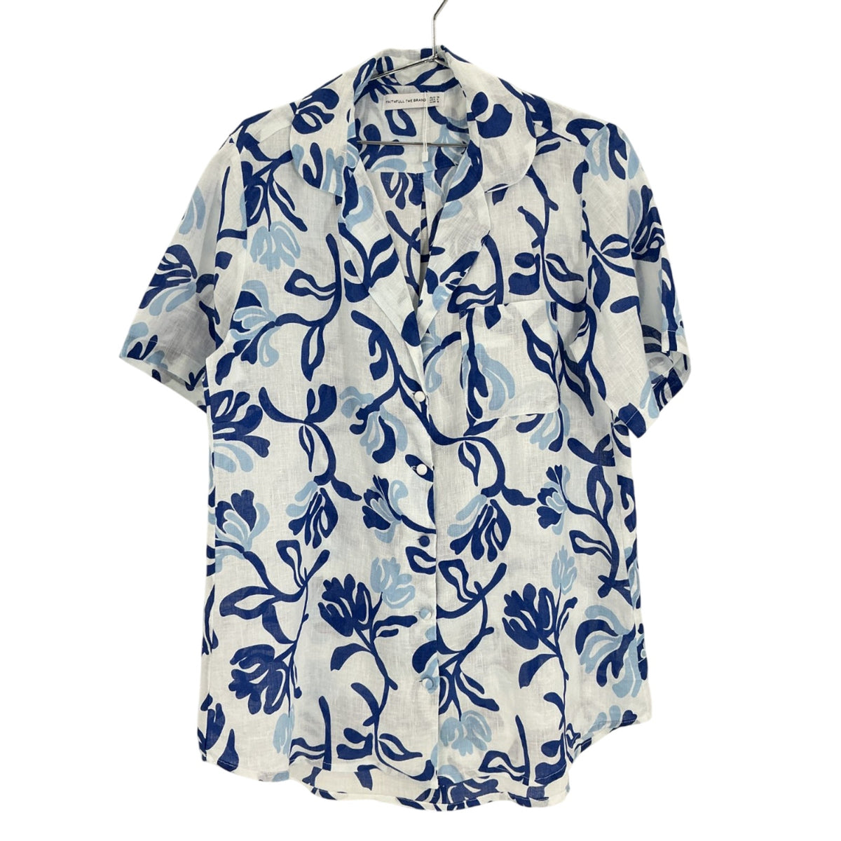 Faithfull The Brand Printed Blue Charlita Shirt Size 6