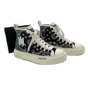 Amiri Patterned Black And White Bandana Court High Top Sneakers Size EU 38 / US 8