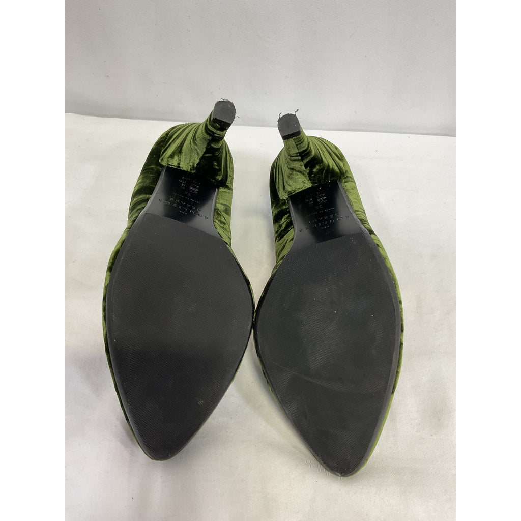 S�zane High Green Leather  Magda Court Shoe Size 6