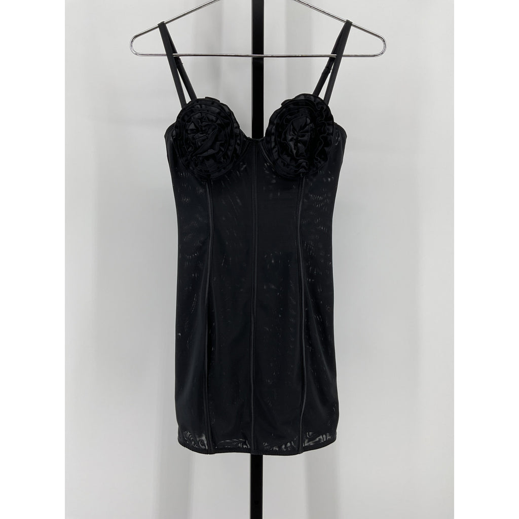 Fleur Du Mal Rose Black Polyamide Cup Dress Size S - NWT