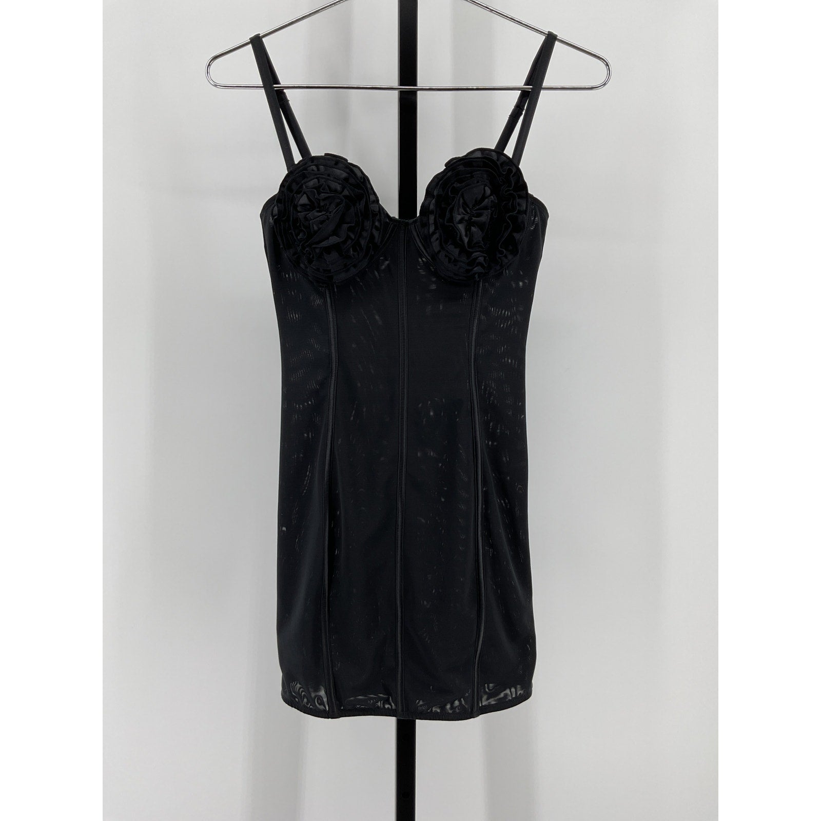 Fleur Du Mal Rose Black Polyamide Cup Dress Size S - NWT