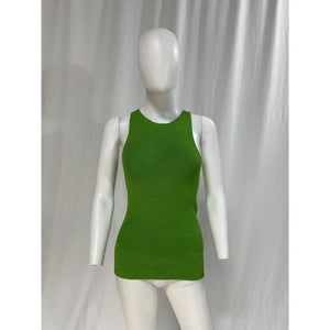 Helmut Lang 'Ribbon' Green Knit Tank Top Size XS