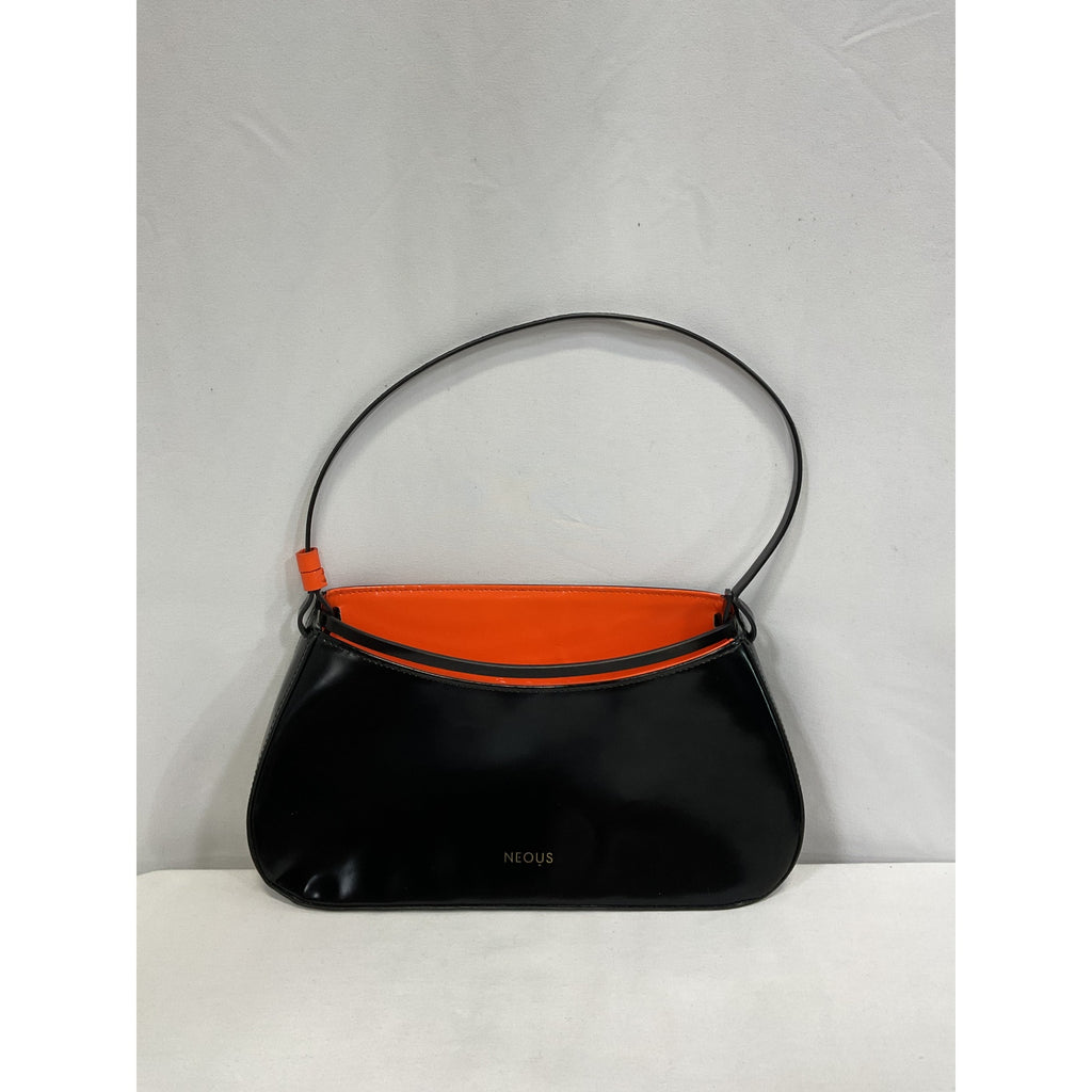 Neous 'Zeta' Black Leather Two-Tone Leather Shoulder Bag