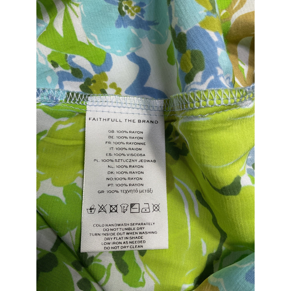 Faithfull The Brand 'Altura' Green Rayon Mini Dress Size M