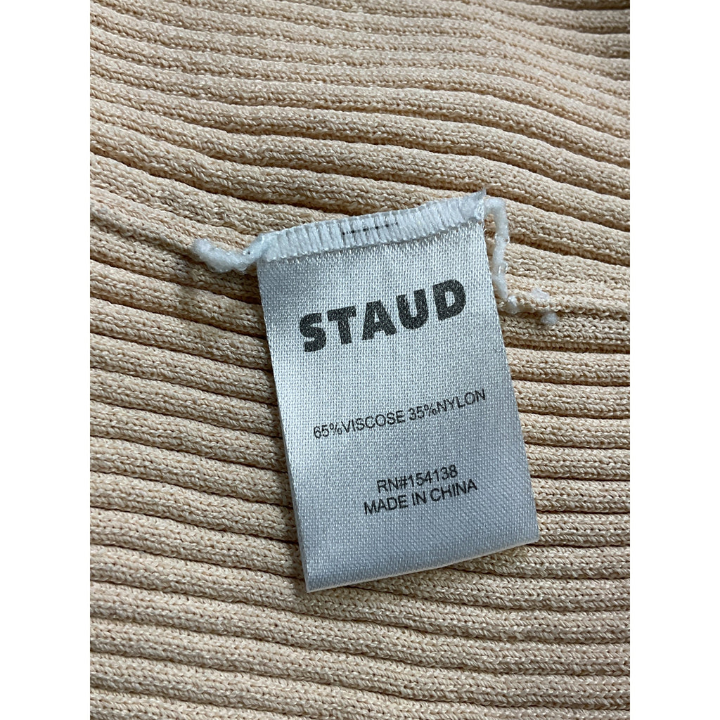 Staud 'Shoko' Black V Neck Long Sleeve Sweater Midi Dress Size M