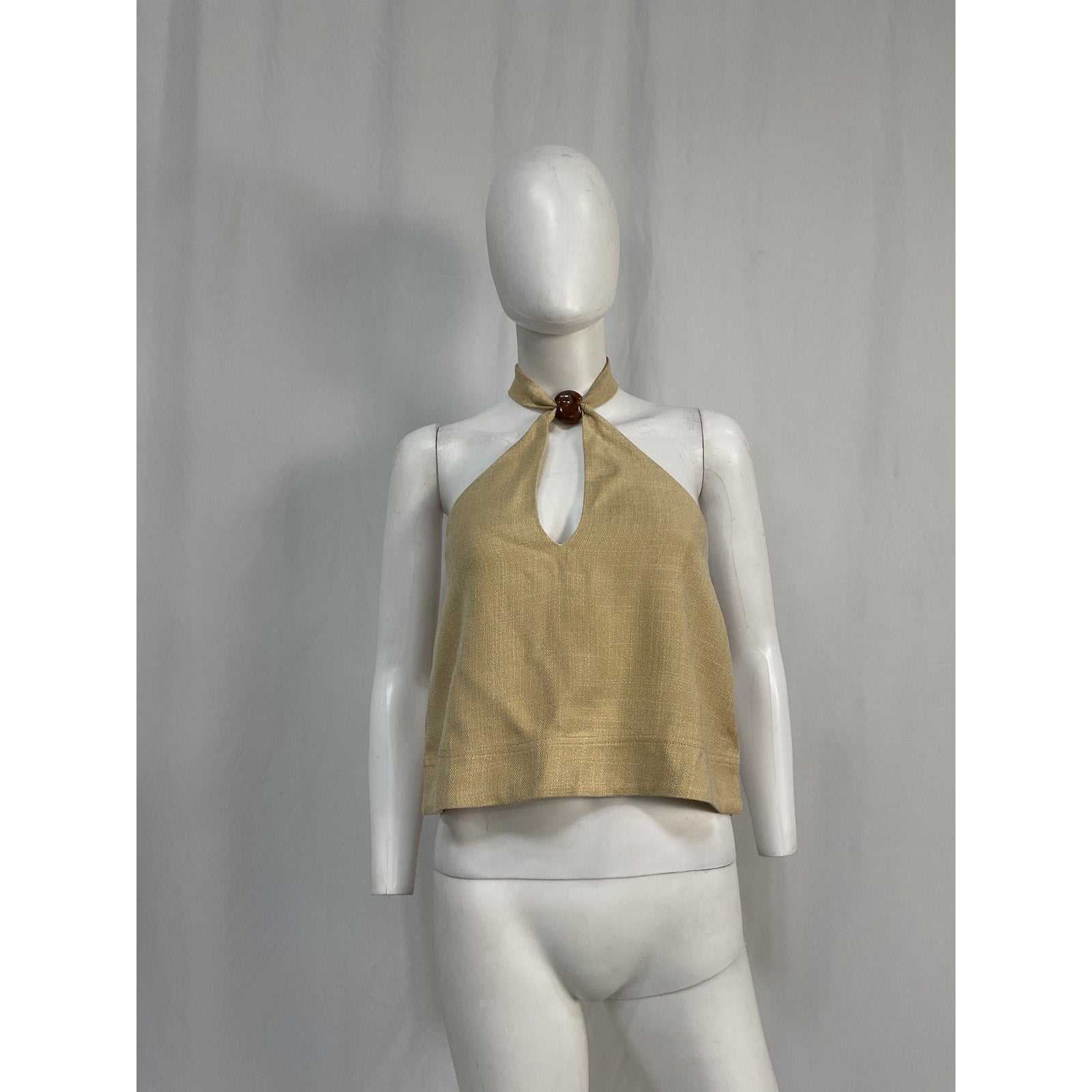 S�zane 'Lelio' Beige Viscose Top Size 6