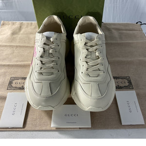 Gucci Graphic Ivory Rhyton Lemon Sneakers Size 40.5 EU / 10.5 US NWT