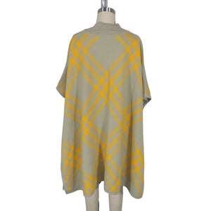 Burberry Elegant Hunter Mimosa Carly Check Wool Cape