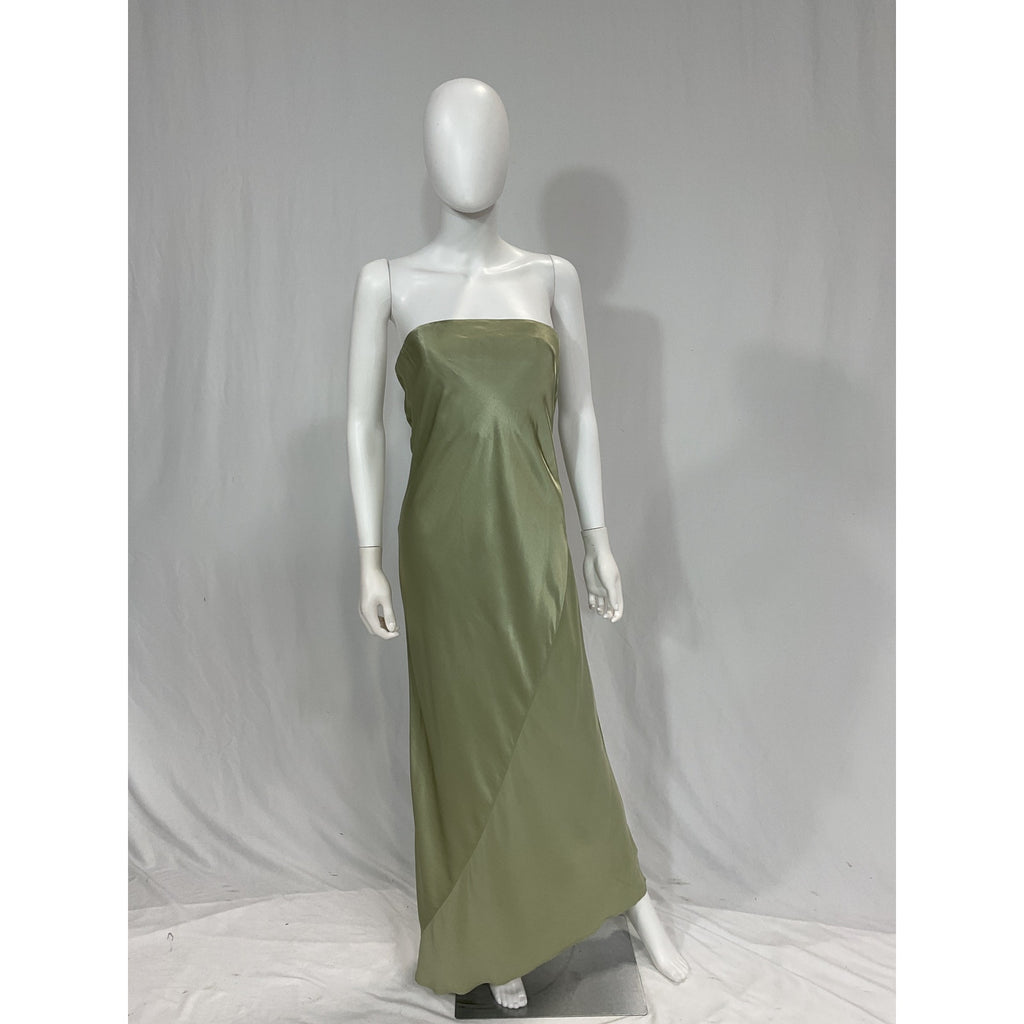 House Of Harlow 1960 'Kate' Green Satin Maxi Dress Size XS