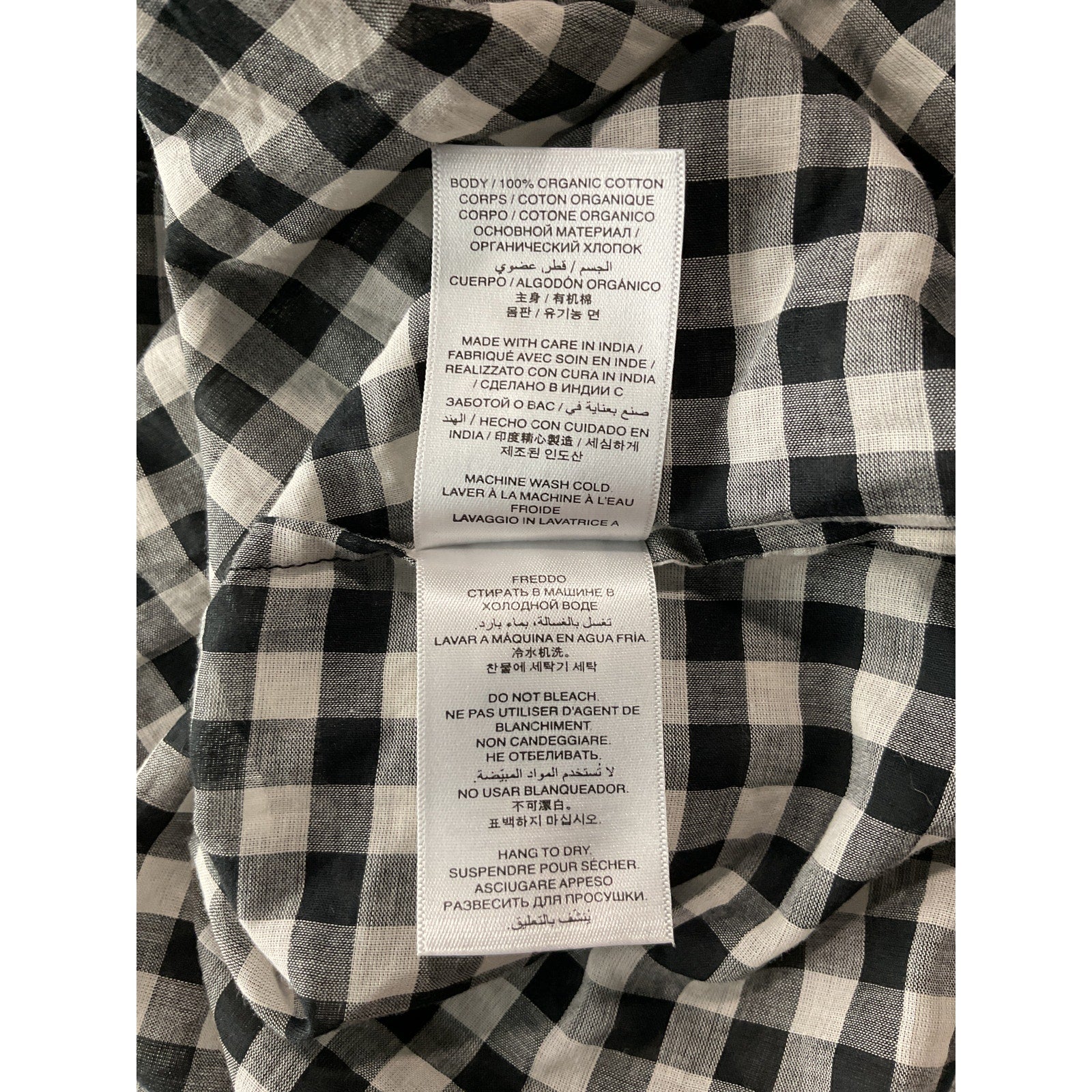 D�en 'June' Black Cotton Top Size L