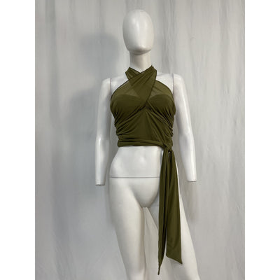Majorelle Charlize 'Halter' Green Nylon Top Size M
