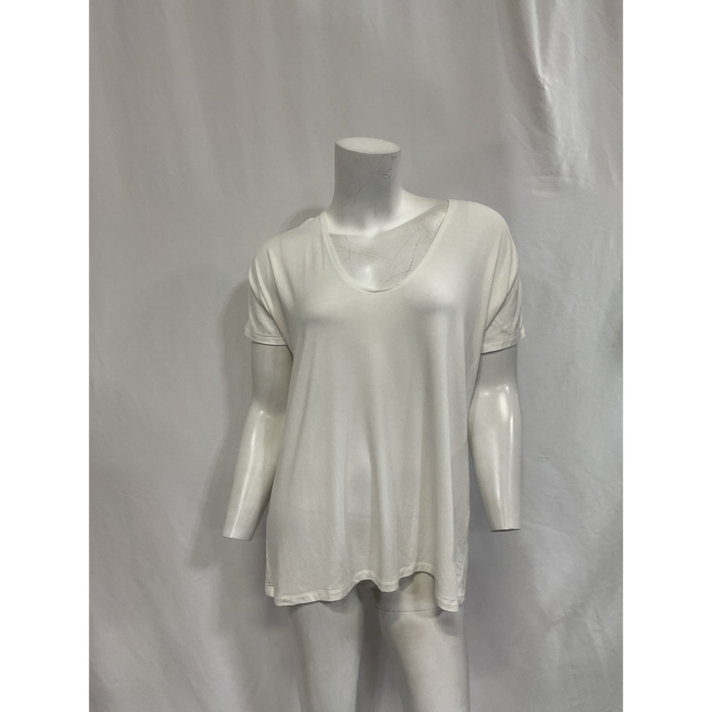 Hatch 'The Perfect Vee' White V Neck Short Sleeve Maternity Top Size 0