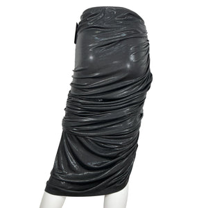 Norma Kamali Ruched Black Diana Skirt Size S