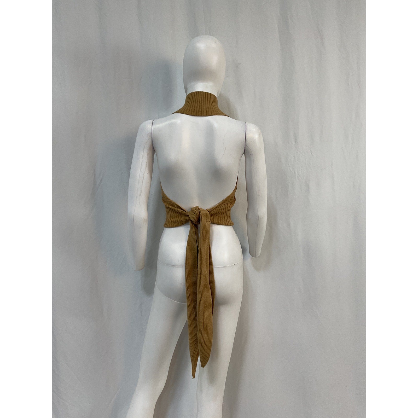 House Of Harlow 1960 'Heather' Beige Viscose Halter Top Size S