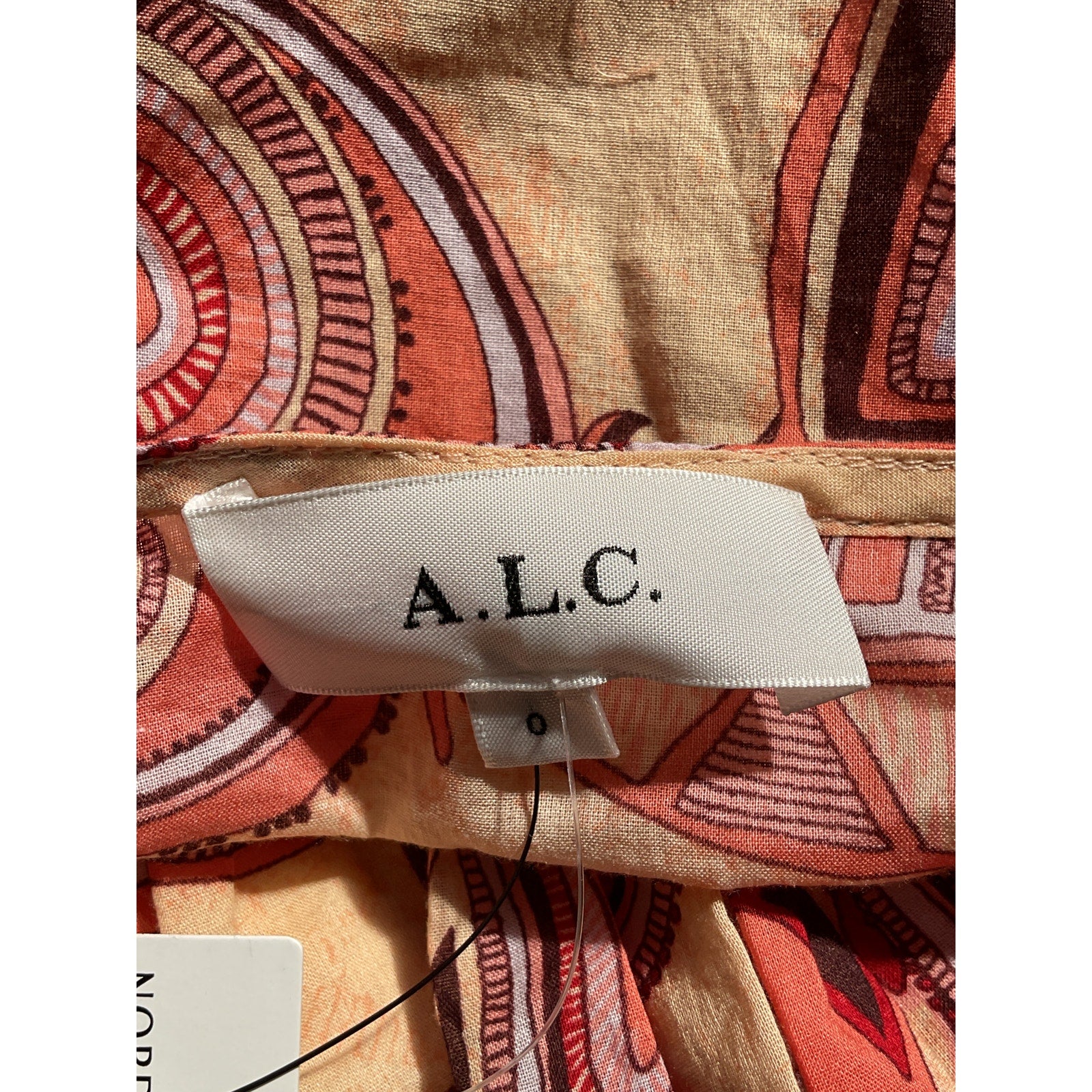 A.L.C. 'Luna' Brown V Neck Cotton Print Dress Size 0 - NWT