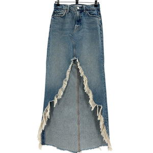 Mother Frayed Blue Ditcher Maxi Skirt Size 23