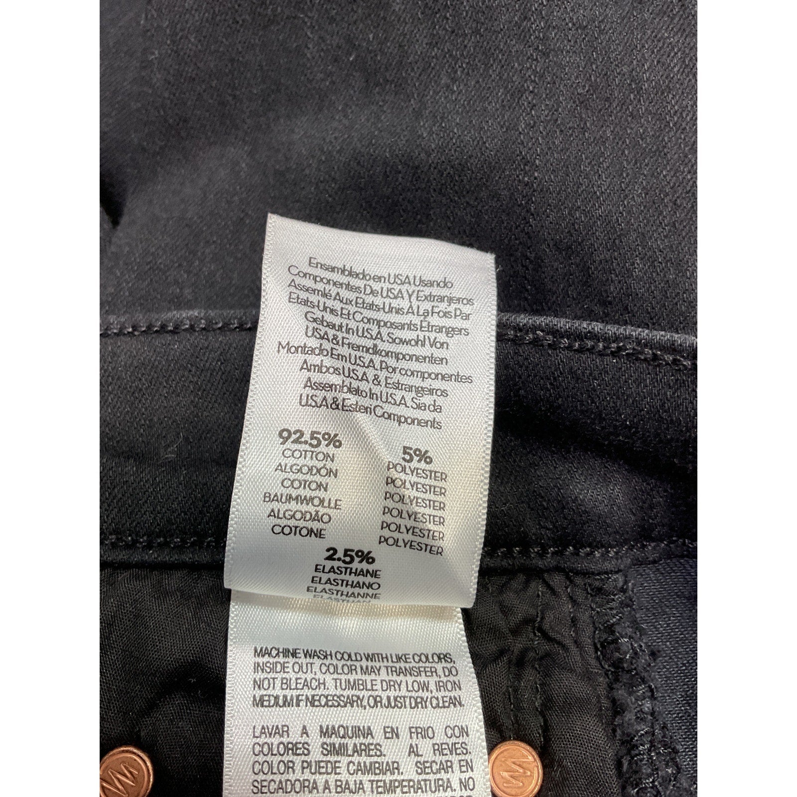 Mother Insider Crop Black Cotton Step Fray Denim Jean  Size 25