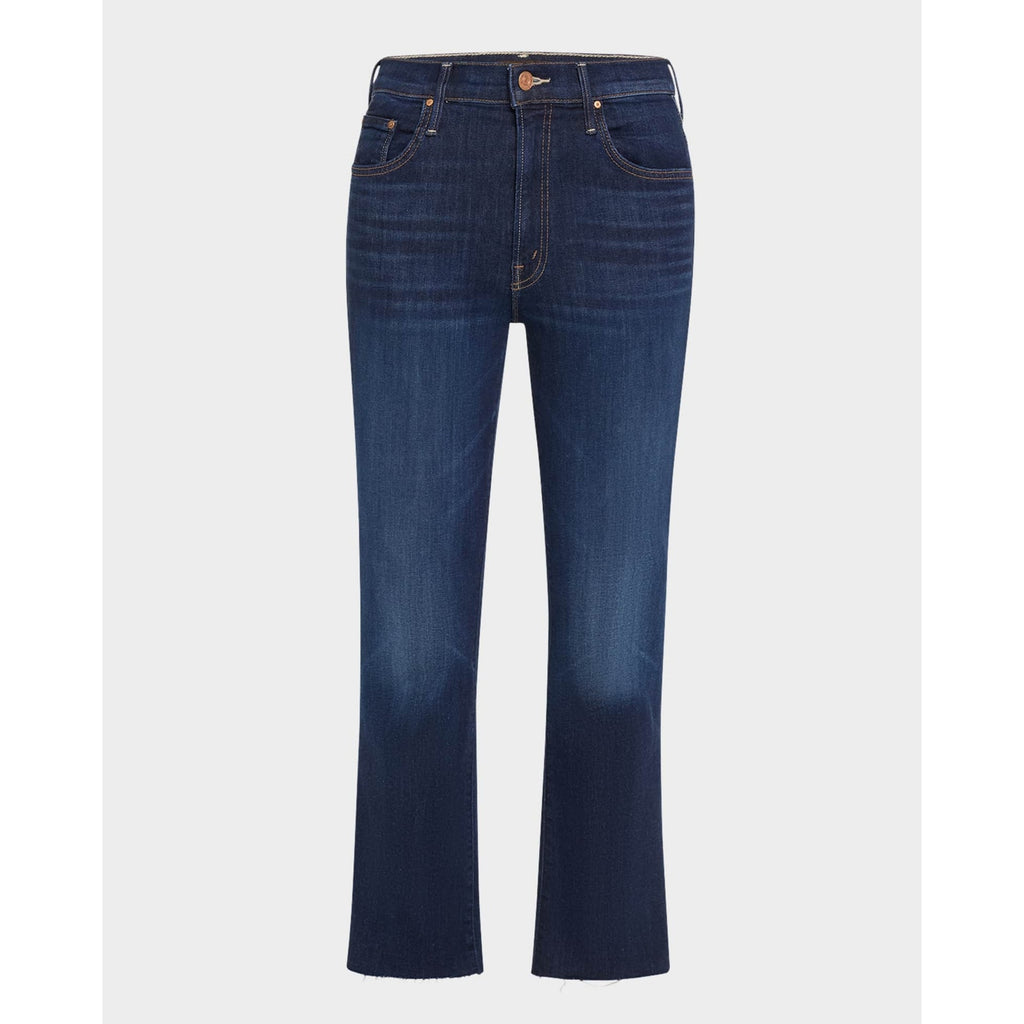 Mother 'The Insider' Blue Cotton Crop Step Fray Denim Jean Size 27