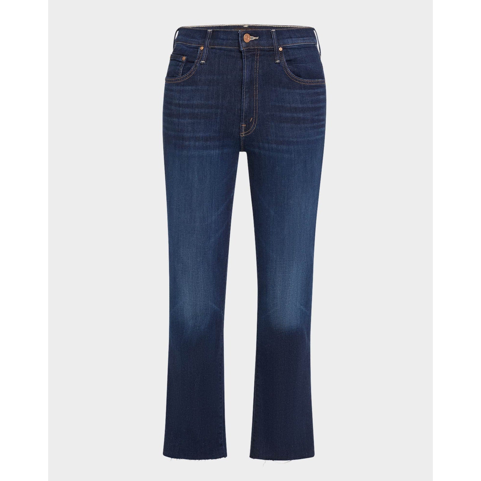 Mother 'The Insider' Blue Cotton Crop Step Fray Denim Jean Size 27