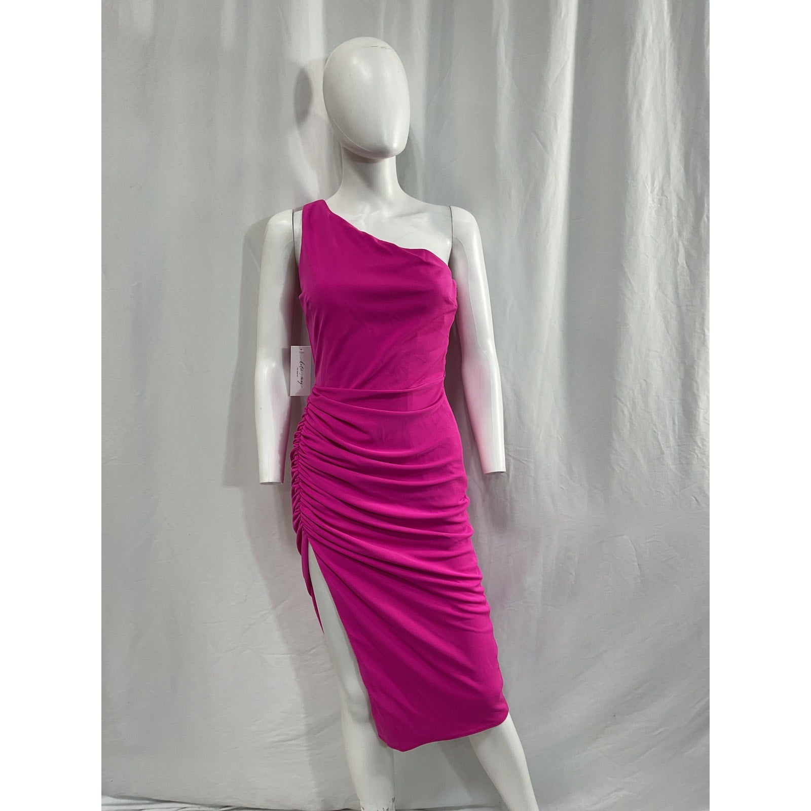 Katie May 'New Age' Pink Crepe One Shoulder Cut Out Dress Size S - NWT