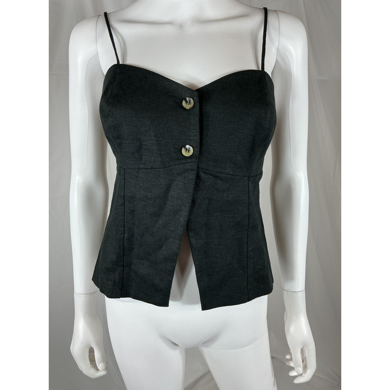 Favorite Daughter 'The Bea' Black Linen Top Size M - NWT