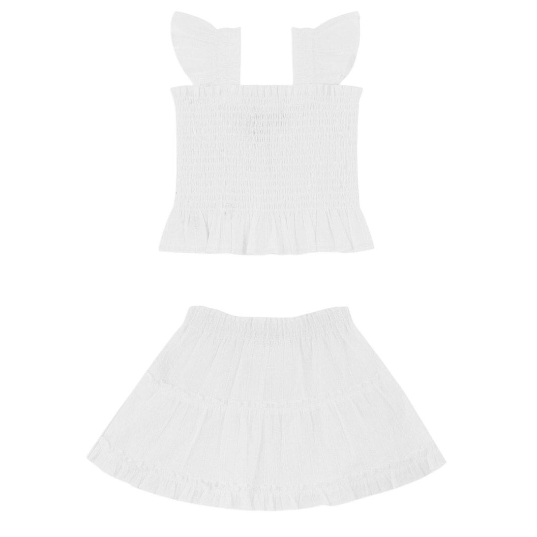 Hill House Home Smocked White Paz Two Piece Set Size 8