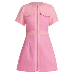 Cinq à Sept Denim Pink Layla Minidress Size 12