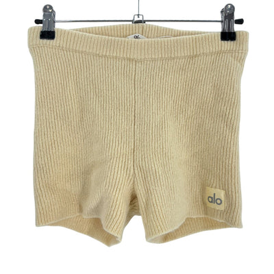 Alo Yoga Ribbed Yellow Noble Shorts Size M