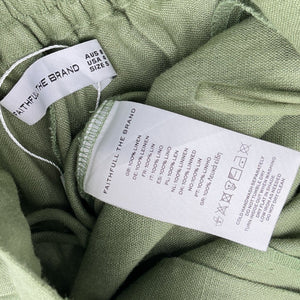 Faithfull The Brand Linen Green Ida Pants Size 4