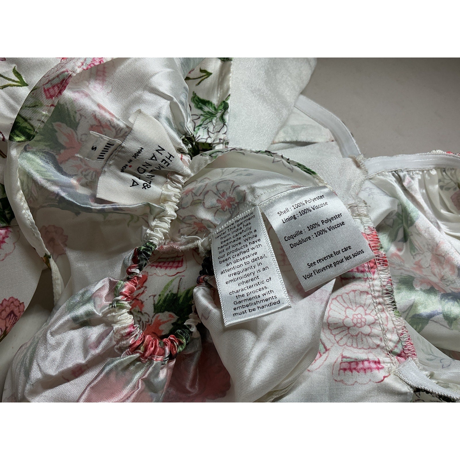 Hemant And Nandita 'Brio' White Polyester Top Size S
