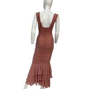 Michael Costello Ruched Pink Hilary Gown Size XS