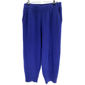 Lapointe Cropped Ribbed Blue Cashmere Track Pants Size L