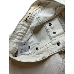 Grlfrnd High Rise Straight Leg White Brooklyn Denim Jeans Size 25