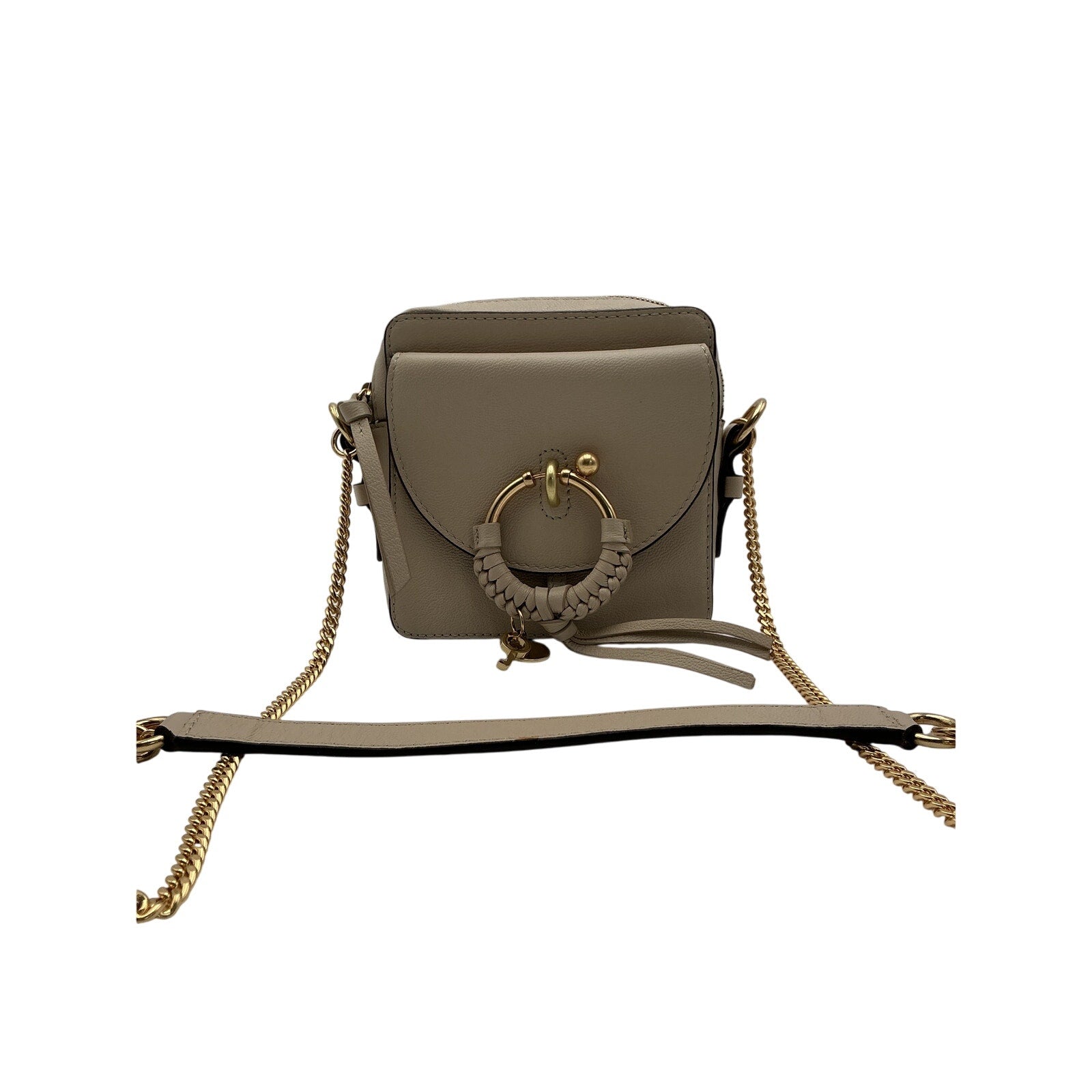 See By Chloe ‘Joan’ Cement Beige Leather Shoulder Bag OS