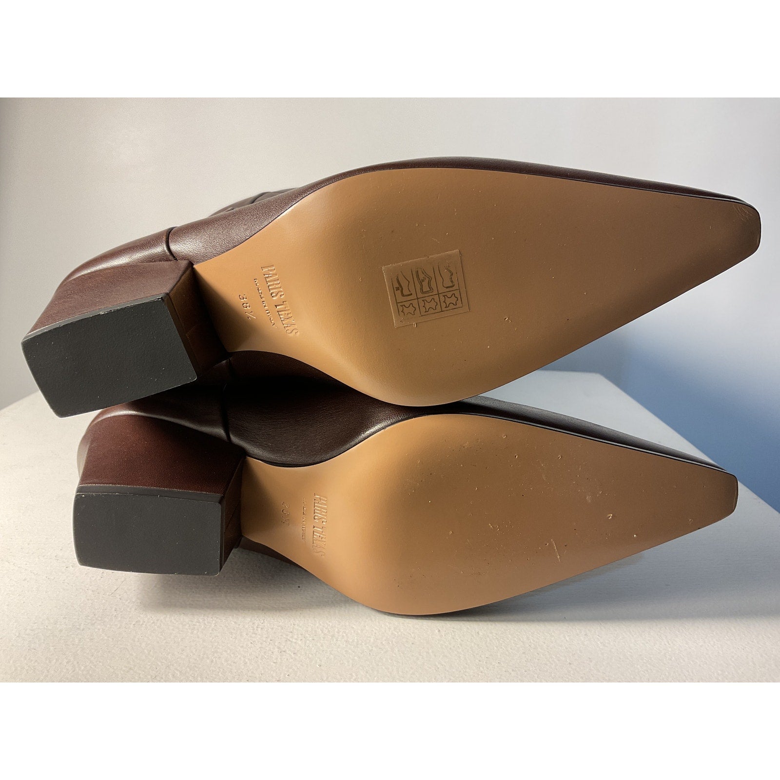 Paris Texas 'Jane' Brown Leather Boot 60 Size 8.5