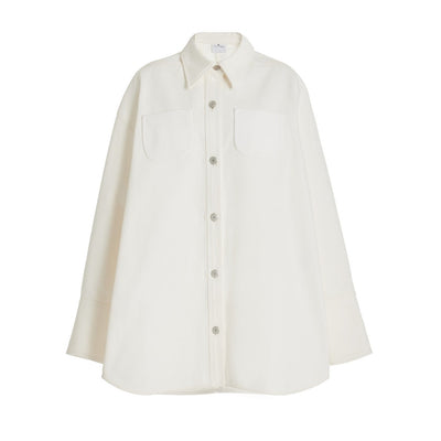 Courrèges Oversized Ivory Denim Shirt Size M