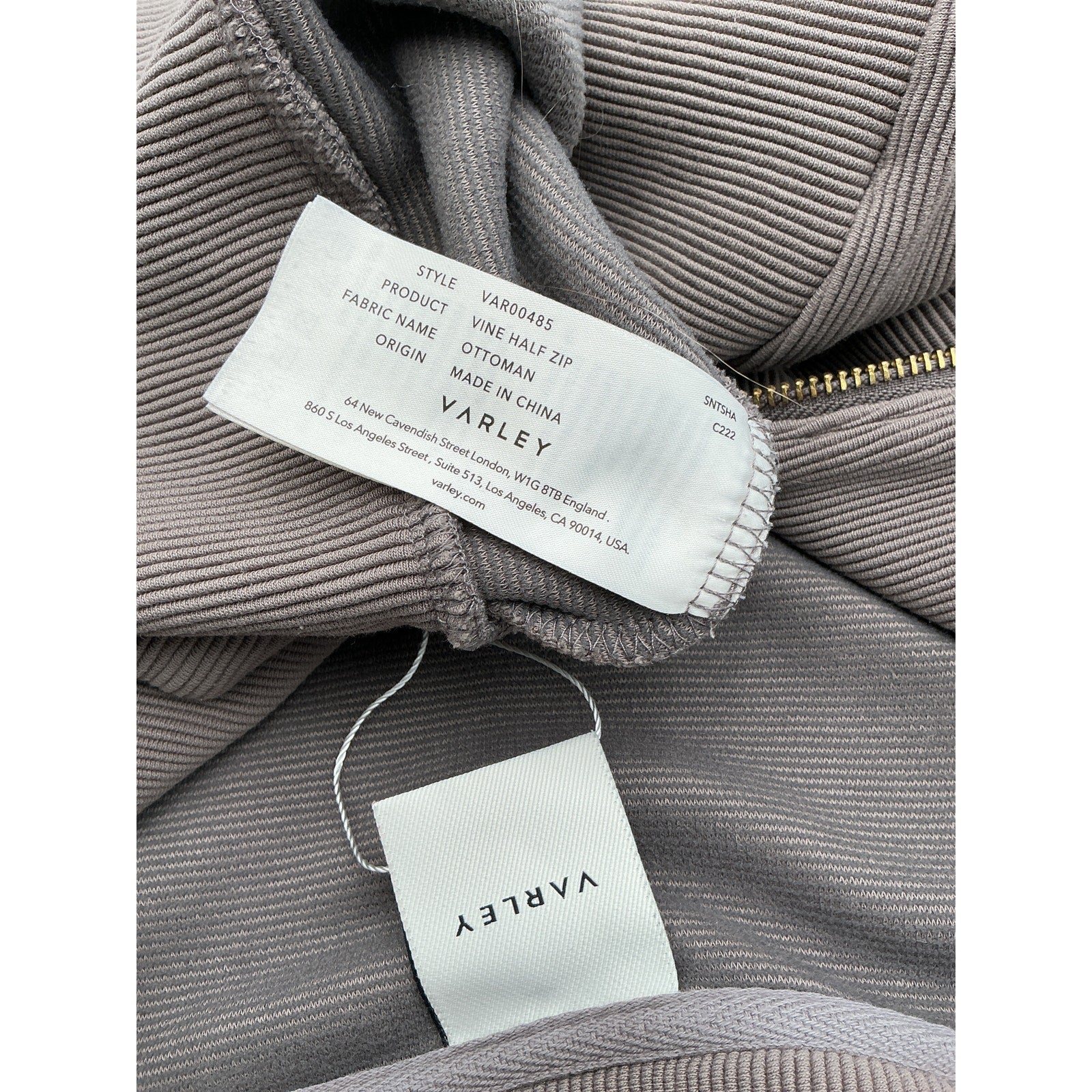 Varley 'Vine' Grey Cotton Pullover Size XS
