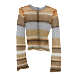 Acne Studios Yellow Mohair Striped Sweater Size XS