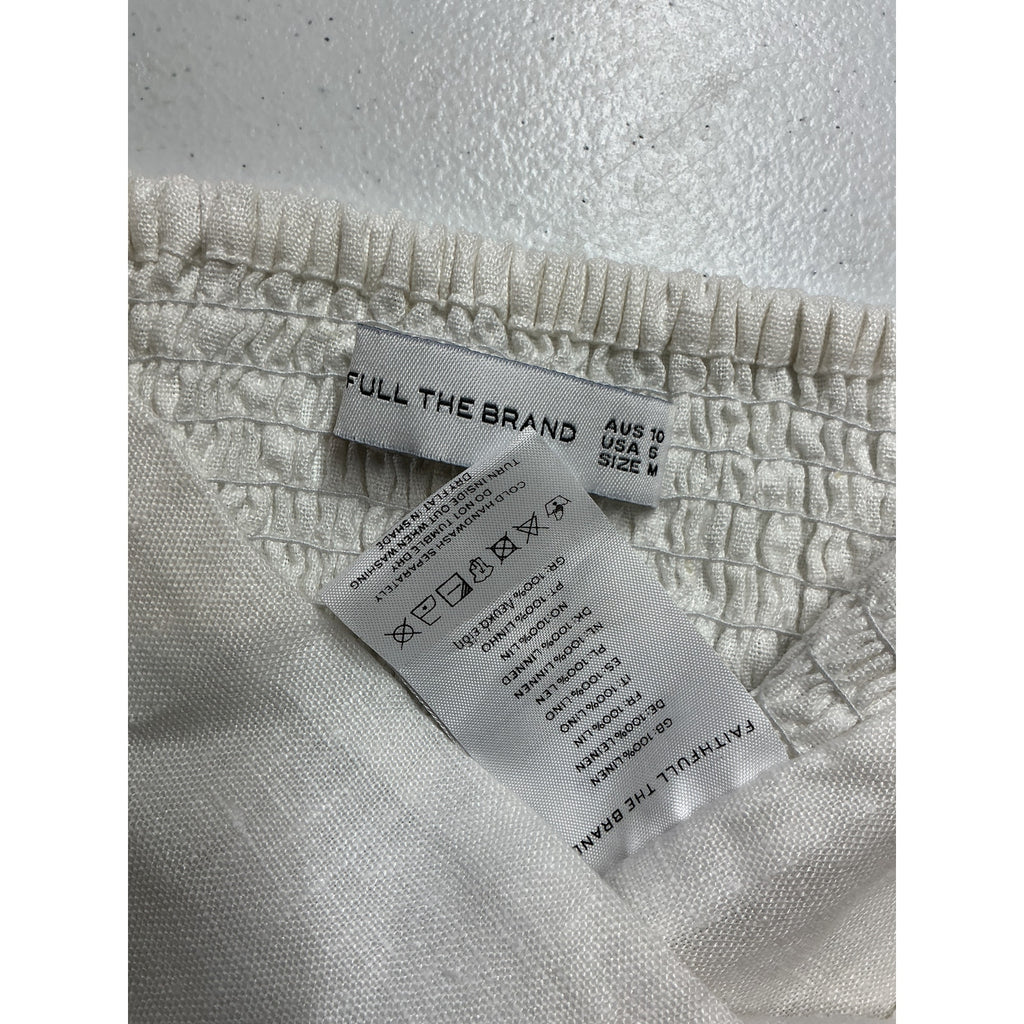 Faithfull The Brand 'La Loza' White Linen Top Size M