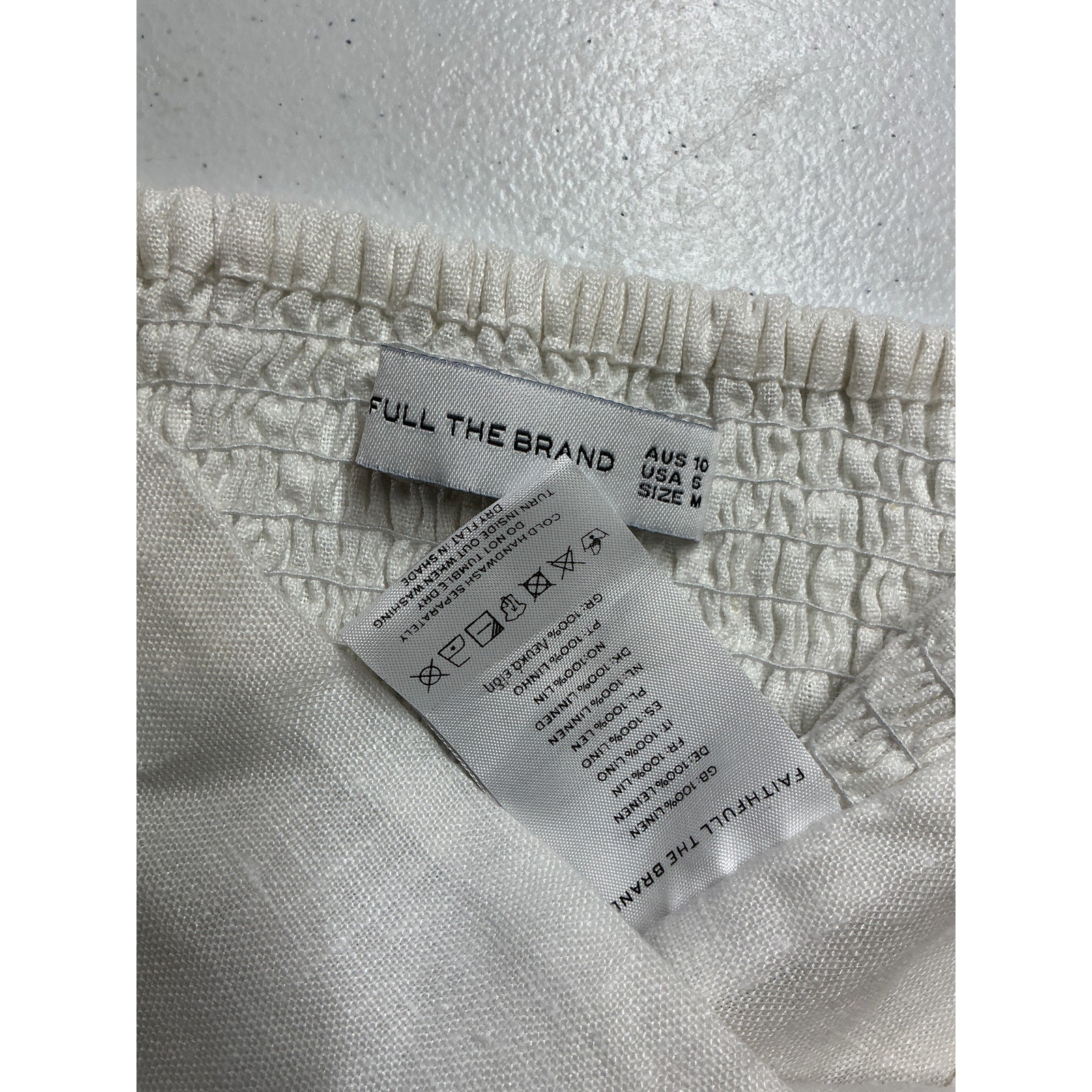 Faithfull The Brand 'La Loza' White Linen Top Size M