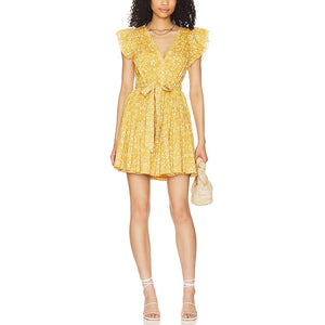 Cleobella 'Zia' Yellow Linen Mini Dress Size M