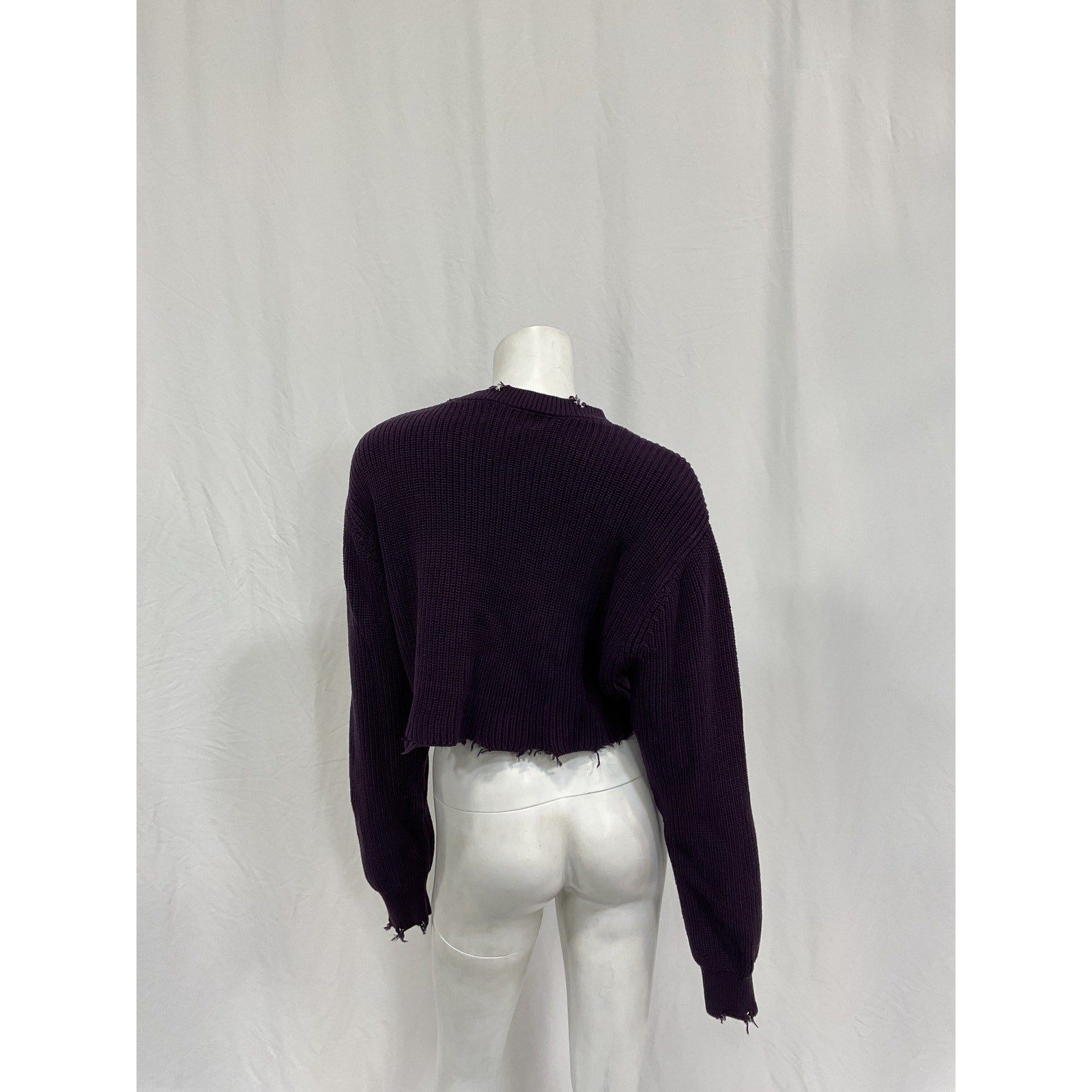 Ser.O.Ya Mid Cropped Purple Cotton Devin Sweater Size S