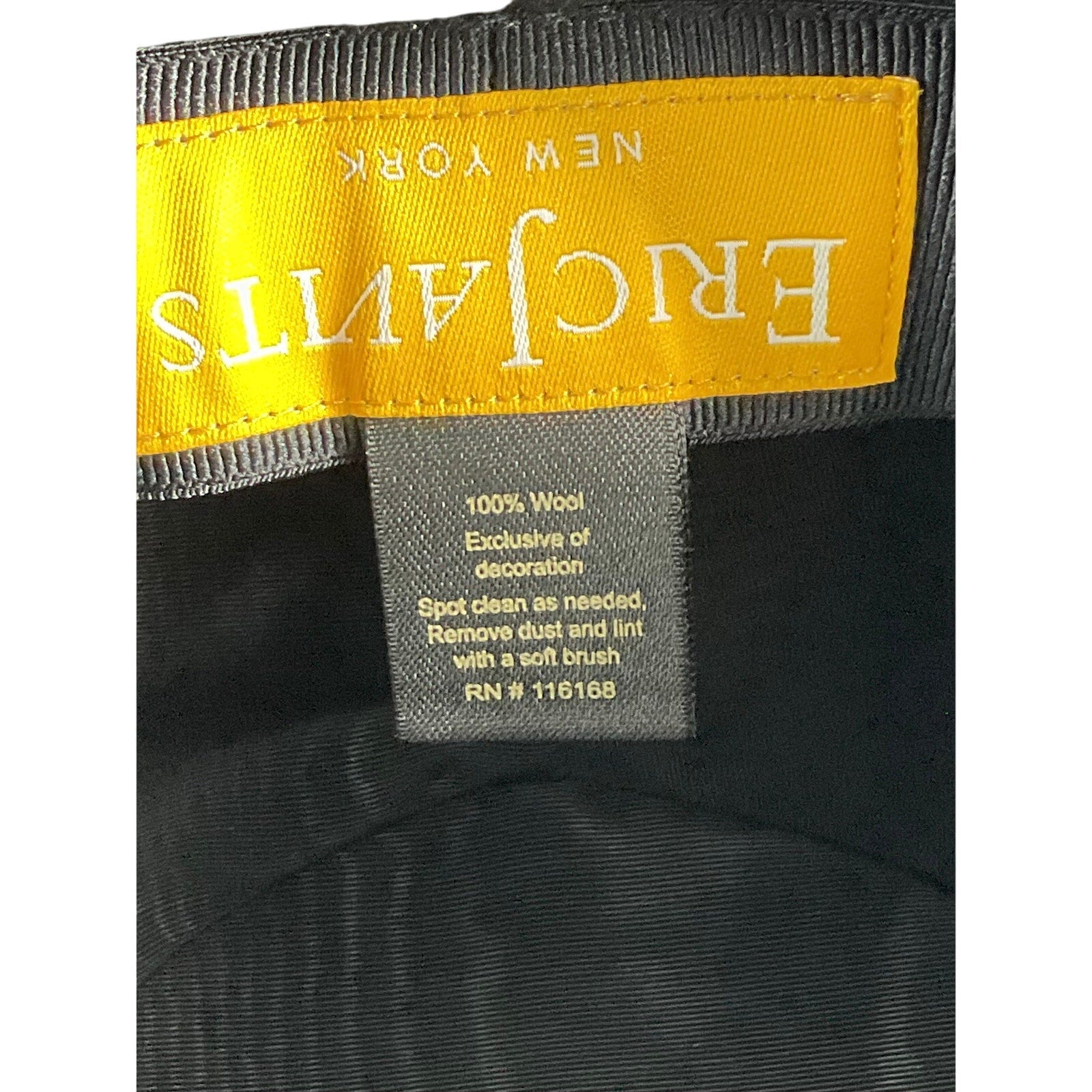 Eric Javits Scarf 'Agatha' Black Wool Hat Size OS