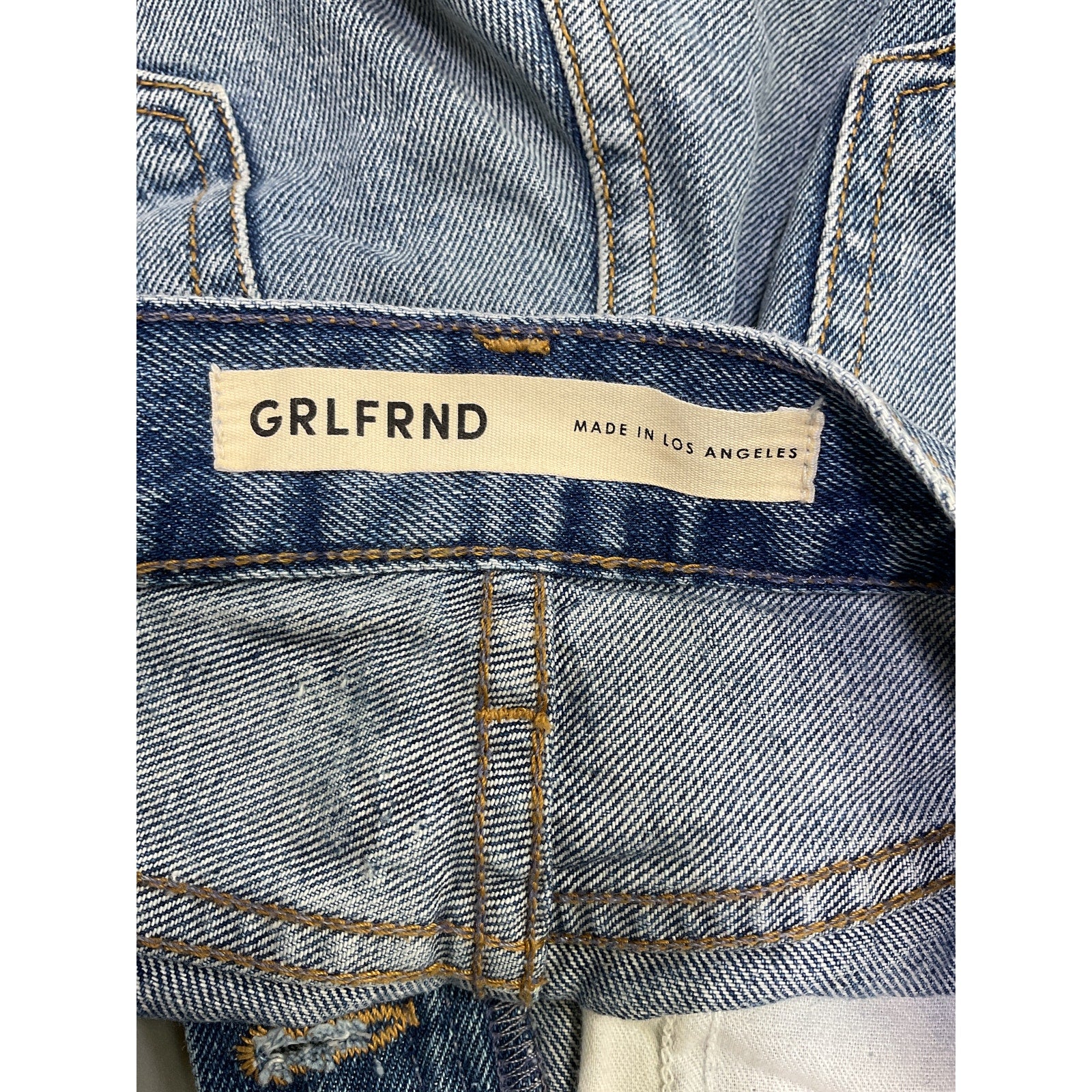 Grlfrnd 'Jules' Blue Denim Super High Rise  Vintage Short Size 25